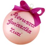 różowa bombka z imieniem na pierwszą gwiazdkę dla dziewczynki