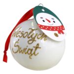 bombka z dedykacją bałwanek