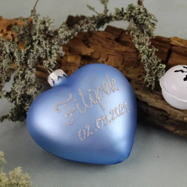 bombka serce niebieskie dla chłopca